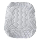 Axyaa White Water Cube Quilted Fitted Sheet - Soft Mattress Protector