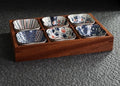 Axyaa Solid Wood Tea & Fruit Tray with Grid Plates
