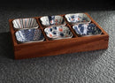 Axyaa Solid Wood Tea & Fruit Tray with Grid Plates