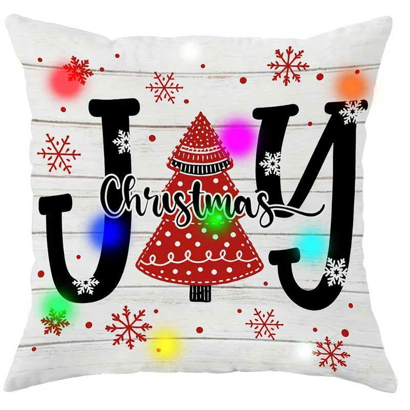 Axyaa Snowflake Christmas Tree Luminous Pillowcase