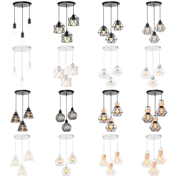 Axya Iron Cage Industrial Pendant Chandelier for Home Decor & Lighting