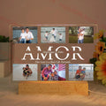 Personalized Acrylic Lamp with Photo & Text, Axyaa Bedroom Night Light Gift