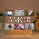 Personalized Acrylic Lamp with Photo & Text, Axyaa Bedroom Night Light Gift