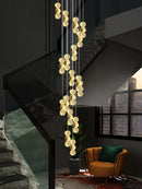 Axyaa Modern Gold Crystal Chandelier for Living Room, Restaurant, and Staircase