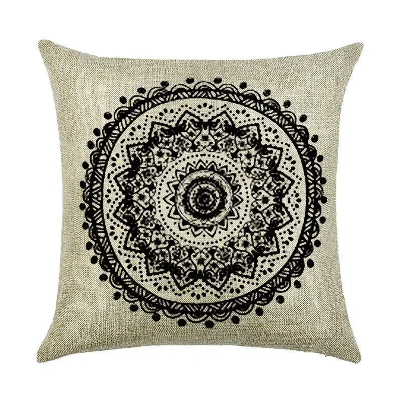 Axyaa Abstract Geometry Linen Pillowcase 45*45cm Square Home Sofa Decor Cover