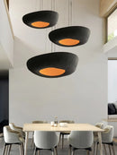 Axyaa Black Pumpkin Pendant Light: Modern Japanese Circular Design for Living and Dining Room
