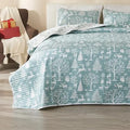 Axyaa Winter Forest Quilt Set - Reversible Bedspread Coverlet & Shams