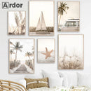 Axyaa Beige Dandelion Starfish Wall Art Print for Nordic Living Room Decor