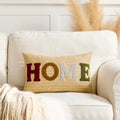 Embroidered Happy Home Pillow Cover by Axyaa for Living Room & Bedroom