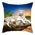 Axyaa Tiger Lion Pillow Case for Home Sofa Decor - Animal Throw Cover