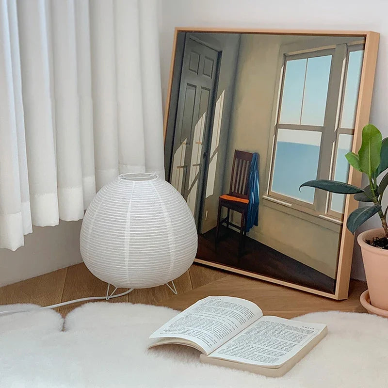 Axyaa Rice Paper Lantern LED Table Lamp for Home and Hotel Décor