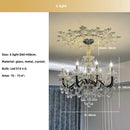 Axyaa Crystal LED Chandelier: Elegant Black Glass E14 Candle Light for Home Decor
