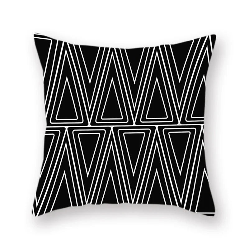 Axyaa Abstract Geometry Letter Print Cushion Cover - 45x45cm