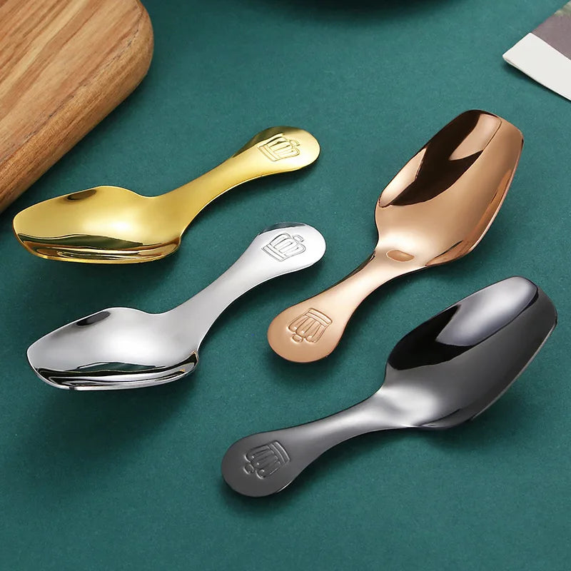 Axyaa Stainless Steel Short Handle Teaspoon Ice Cream Scoop Kitchen Tableware