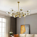 Axyaa Clear Glass Ball Pendant LED Chandelier for Home Interior Lighting