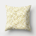 Golden Leaf Tropical Pillow Cover for Home Decor by Axyaa