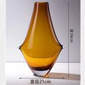 Axyaa Amber Glass Small Mouth Vase for Artistic Flower Arrangement