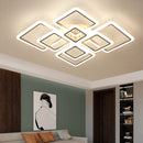 Axyaa Square LED Ceiling Chandelier with Remote Control App - Modern Interior Bedroom Lamps
