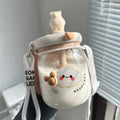 Axyaa Kawaii Bear Boba Bubble Tea Bottle 800ml Straw BPA-Free