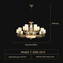 Axyaa Luxury Jade Copper Chandelier for Living Room Dining Hall Villa