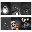 Axyaa Mini LED Magnetic Keychain Work Light, 7 Modes, Rechargeable 500mAh - Outdoor Spotlight