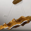 Axyaa Wood Grain Pendant Light for Japanese Restaurant Study Decor