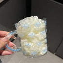 Axyaa Glittered Handle Glass Mug Cup with Bow Print - 500ml Glassware