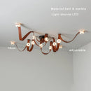 Axyaa Marble Designer Belt Pendant Light: Dimmable Luxury Chandelier