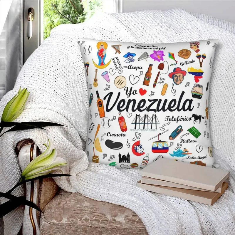 Venezuela Pride Print Pattern Sofa Cushion Cover by Axyaa