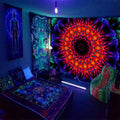 Axyaa Psychedelic Mandala Tapestry Wall Hanging for UV Home Decor