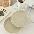 Axyaa Nordic Ceramic Ink Dot Bowl - Large Soup Salad Fruit Noodle Plate