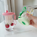 Axyaa Summer Lemon Cold Brew Plastic Straw Cup: Cute Large Capacity Drinking Water Cup
