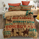 Rustic Cowboy Knight Printed Duvet Cover Set by Axyaa