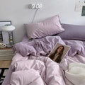 Axyaa Solid Purple Bedding Set - Soft Polyester Bed Linen Twin Queen Full Size