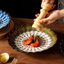 Axya Lace Peacock Porcelain Plate for Home, Dining, and Entertaining
