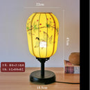 Axyaa Medieval Fabric Lanterns Table Lamp Hand-Drawn Traditional Decor Bedside Study Desk Light