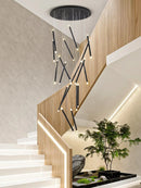 Axyaa Modern Round Tube LED Chandelier for Home Interior Lighting