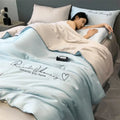 Axyaa Silk Summer Quilt: Embroidered Ice Cooling Comforter Bed Blanket