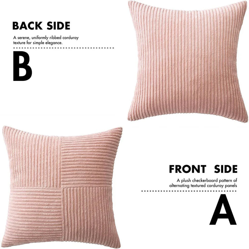 Axyaa Blue Striped Patchwork Cushion Cover for Modern Living Room Decor