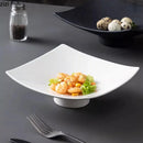 Axyaa Ceramic High-Footed Square Serving Plate for Molecular Cuisine Restaurants
