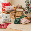 Axyaa Christmas Chenille Pillowcase Cojines Festive Living Room Cushion Cover