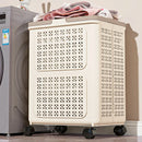 Axyaa Foldable Laundry Basket: Rolling with Wheels, Large Capacity for Toys/Sports Gear.