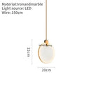 Axyaa Nordic Marble Pendant Lights Stone Round Ceiling Chandeliers for Modern Home Décor