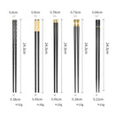 Axyaa Japanese Alloy Non-Slip Sushi Chopsticks Set - 5 Pair Reusable Tableware Gift