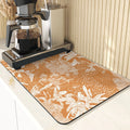 Axyaa Silicone Dish Mat, Flowers Pattern Absorbent Drying Mat for Kitchen Essentials