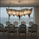 Axyaa Aluminum Chandelier with Long Chain Tassel Pendant for Luxurious Living Room