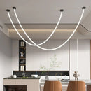 Axyaa Nordic LED Long Line Chandelier Pendant Light for Dining Room and Cafe