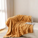 Axyaa Leopard Print Rabbit Plush Sofa Blanket: Stylish, Warm & Comfortable Home Decor