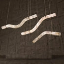 Axyaa Resin Chandelier: LED Linear Suspension Indoor Lighting for Dining Room
