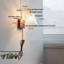 Axyaa Clear Glass LED Wall Light Fixture Walnut Bedside Lamp